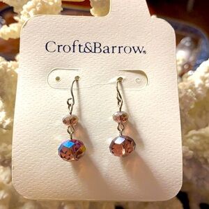 Croft & Barrow "aurora borealis" Colorful Beaded Silver earrings